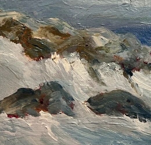 Landscape, Maritime, Boats, Sea, Waves - Antique Original Painting signed - 3