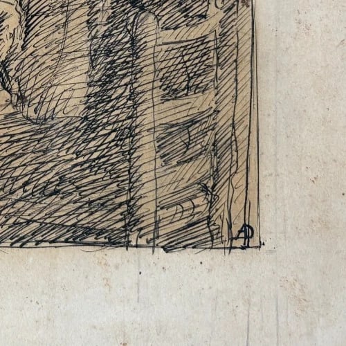 Vintage Original Old Drawing People, Kids, Child Teaching Lesson - 7