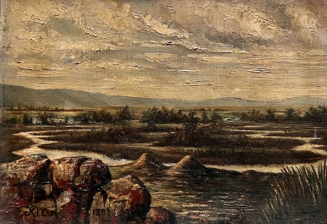 Landscape, River, Trees, Rocks - Painting Antique Original signed: Title: Landscape, River, Trees, Rocks - Painting Antique Original signed Description: Oil on canvas 27 x 18.5 cm signed need to be cleaned Reserve: $200.00 Shipping: Domestic: Flat-rate of