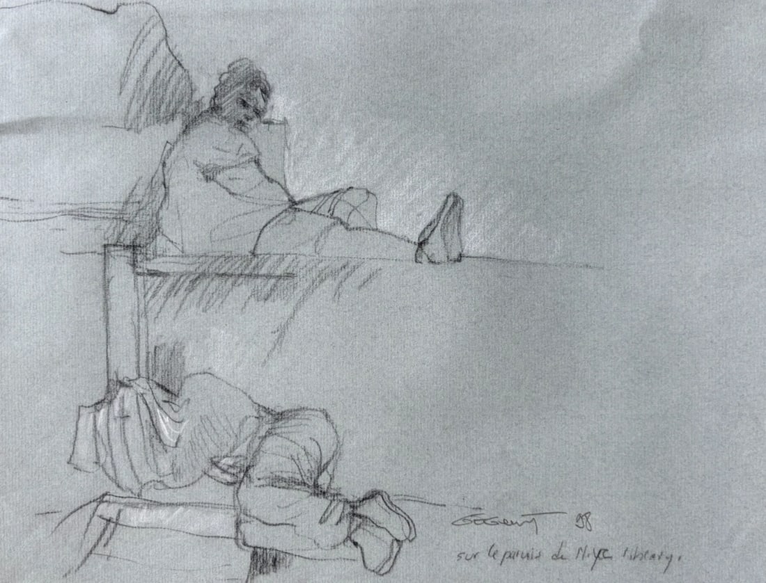 Contemporary Drawing Original New-York, People, Men signed 98: Title: Contemporary Drawing Original New-York, People, Men signed 98 Description: Pencil on paper 22 x 28 cm signed Reserve: $100.00 Shipping: Domestic: Flat-rate of $29 to anywhere within