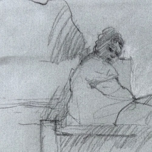 Contemporary Drawing Original New-York, People, Men signed 98 - 3