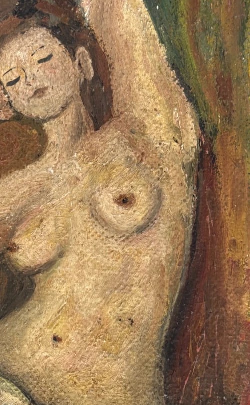 Antique Original Painting Portrait, Woman, Figure - 5