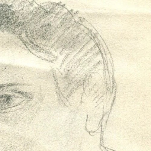 Ice Skating, Portrait, Man, Cross, Landscape - Drawing Vintage Original 1929 x5 - 10