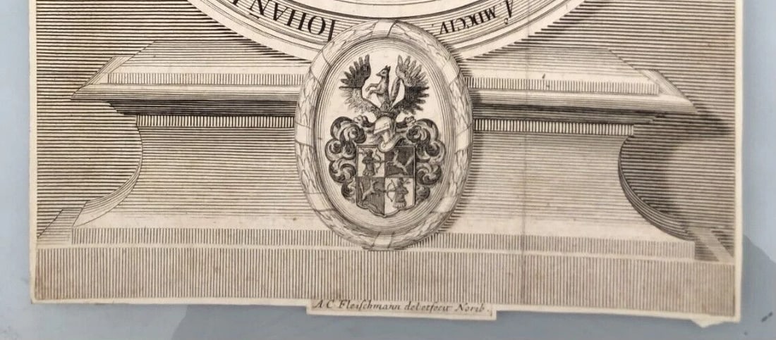 Antique Etching Original Man Portrait, Johann Jacob Fuchs - 4