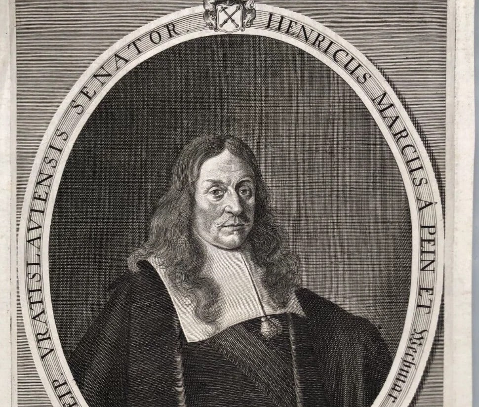 Man Portrait, Henricus Marcus, Georg Schultz Antique Etching Original - 4