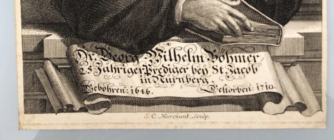 Antique Etching Original Religious, Portrait, Bohmer signed - 5