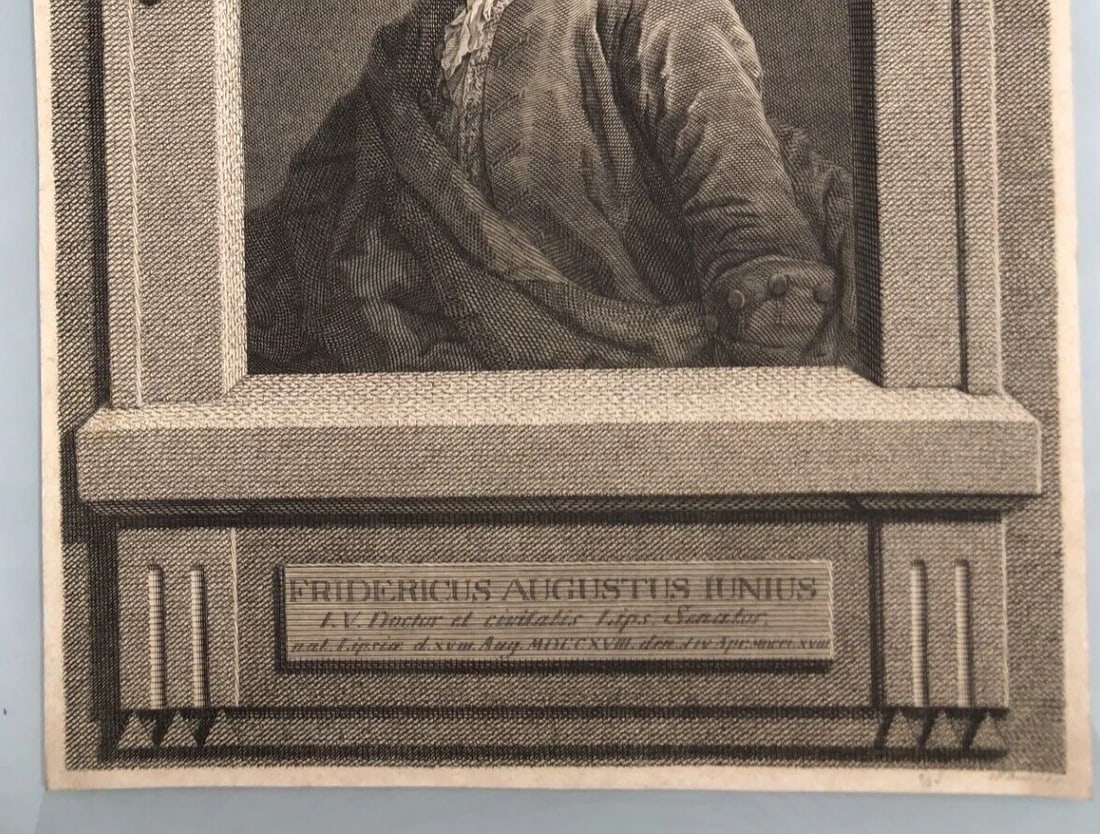 Johann Friedrich BAUSE (1738-1814) Etching Vintage Original Zitat Zuhause 1769 - 7