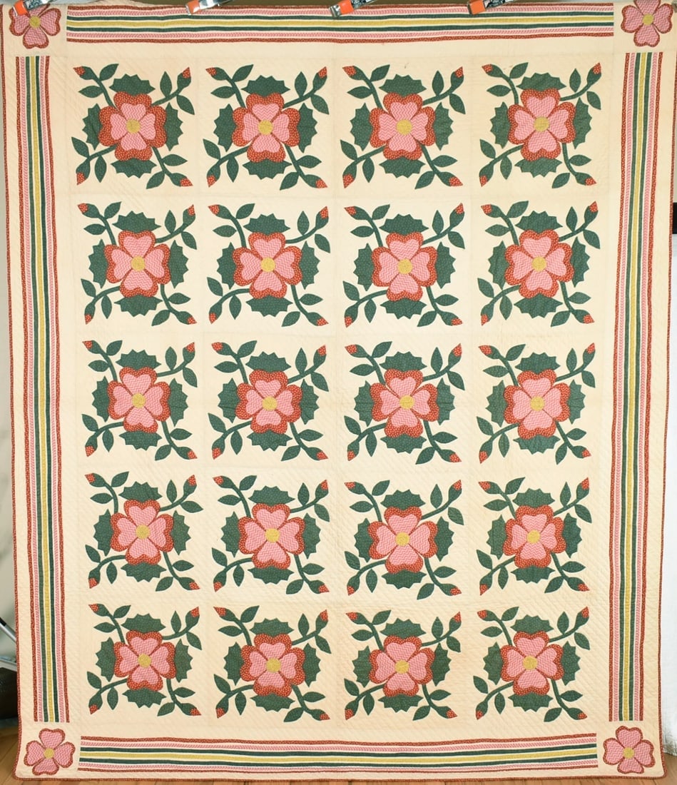 30's "Lancaster Rose" Applique Quilt (1 of 10)