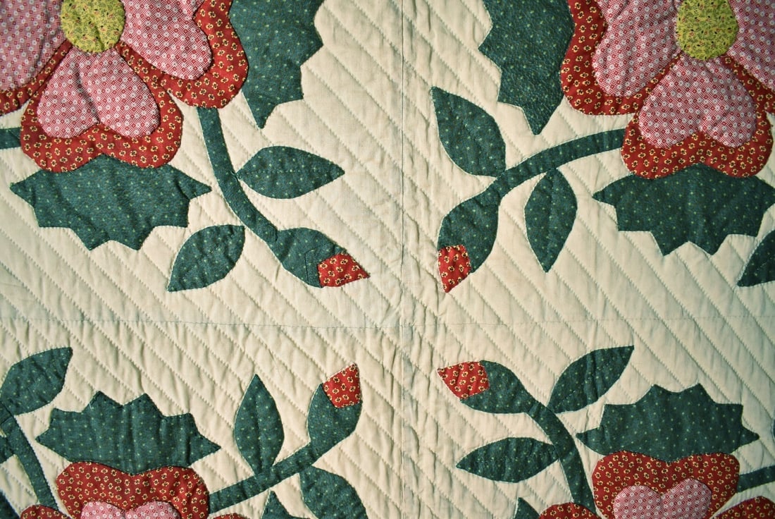 30's "Lancaster Rose" Applique Quilt - 8