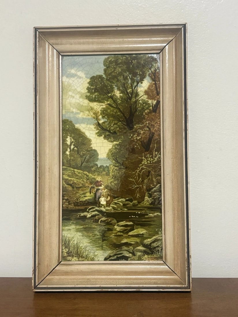 Rare Mintons Hand Painted Framed Tile (1 of 8)