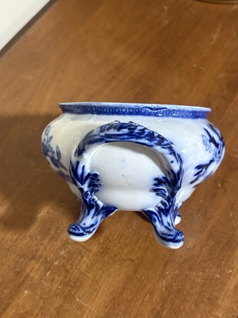 3pc Flow Blue Sauce Tureen - 4