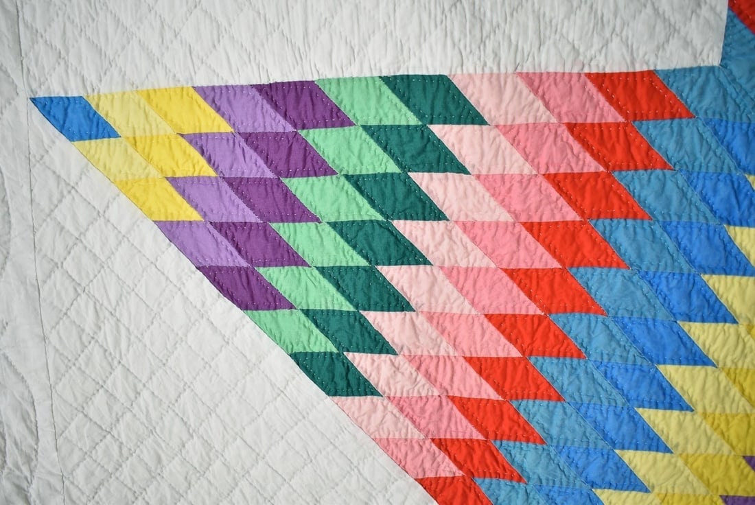 40's Lone Star Quilt, Rainbow Colors - 4