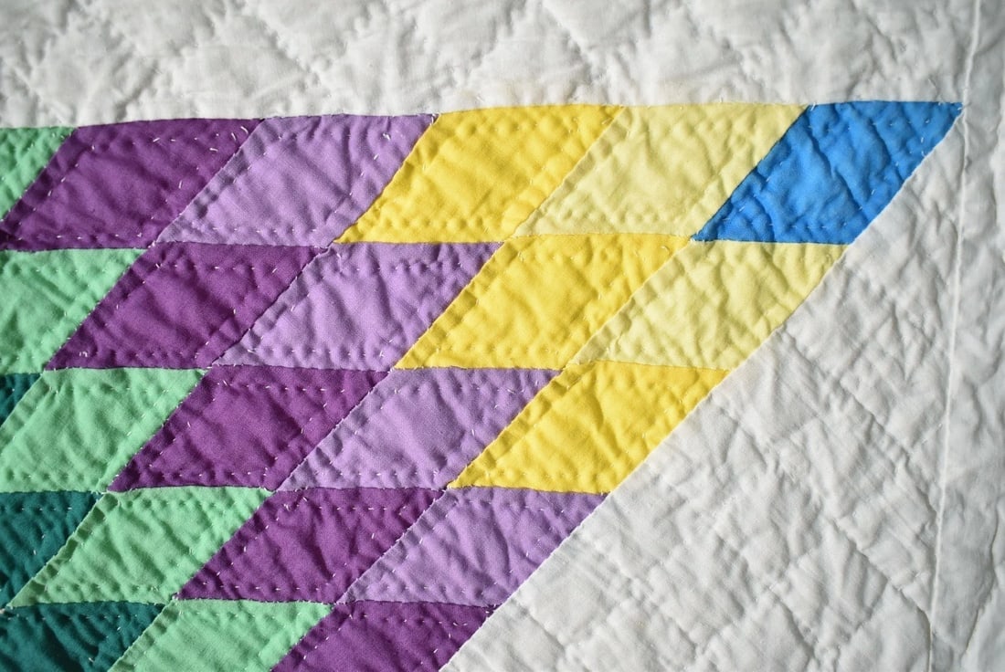 40's Lone Star Quilt, Rainbow Colors - 5