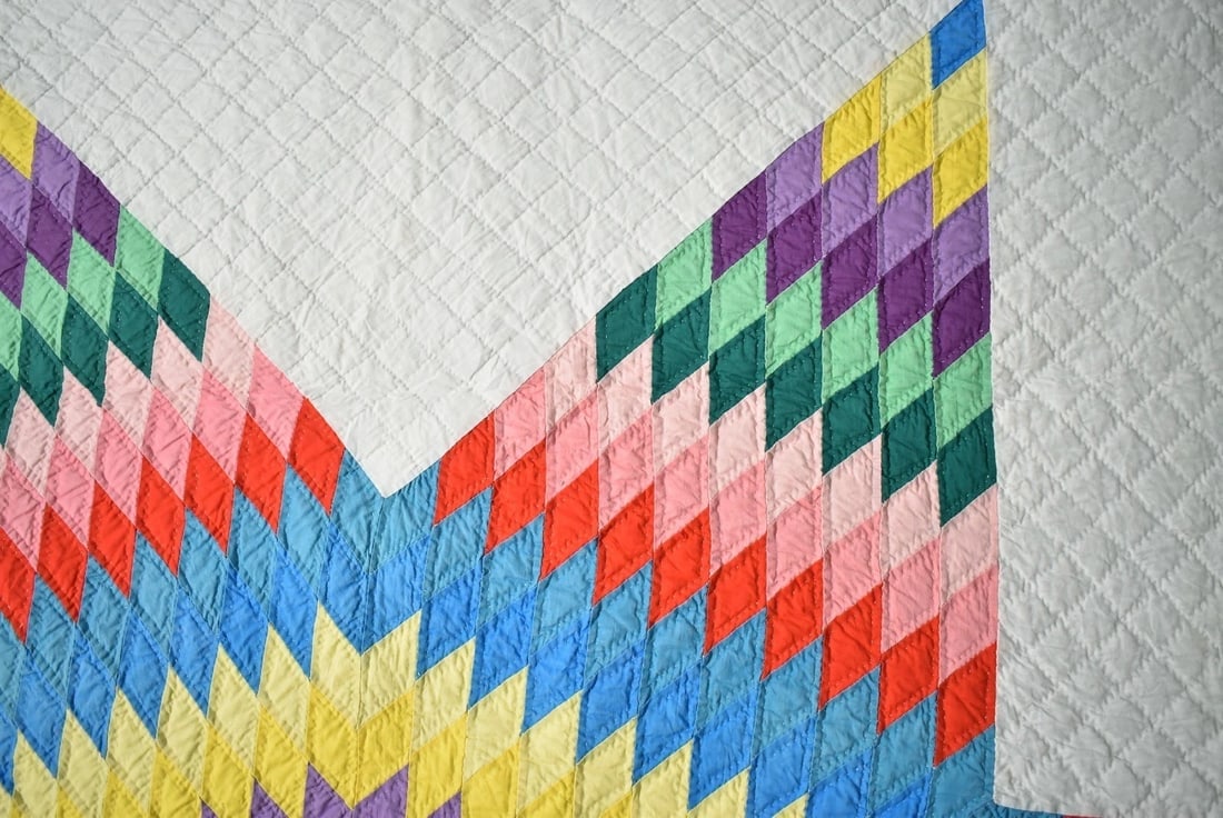 40's Lone Star Quilt, Rainbow Colors - 6