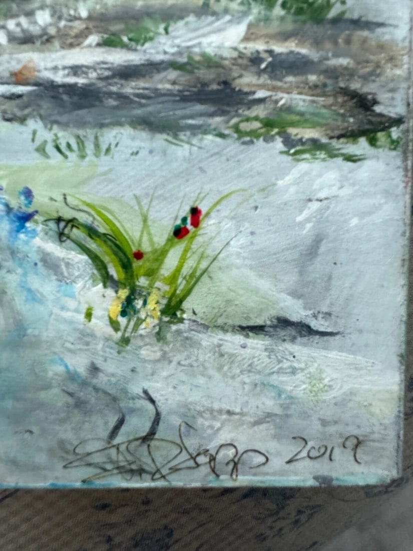 Vintage Original Oil Painting Sand Dunes Beach Sea Shore Seagulls Signed - 4