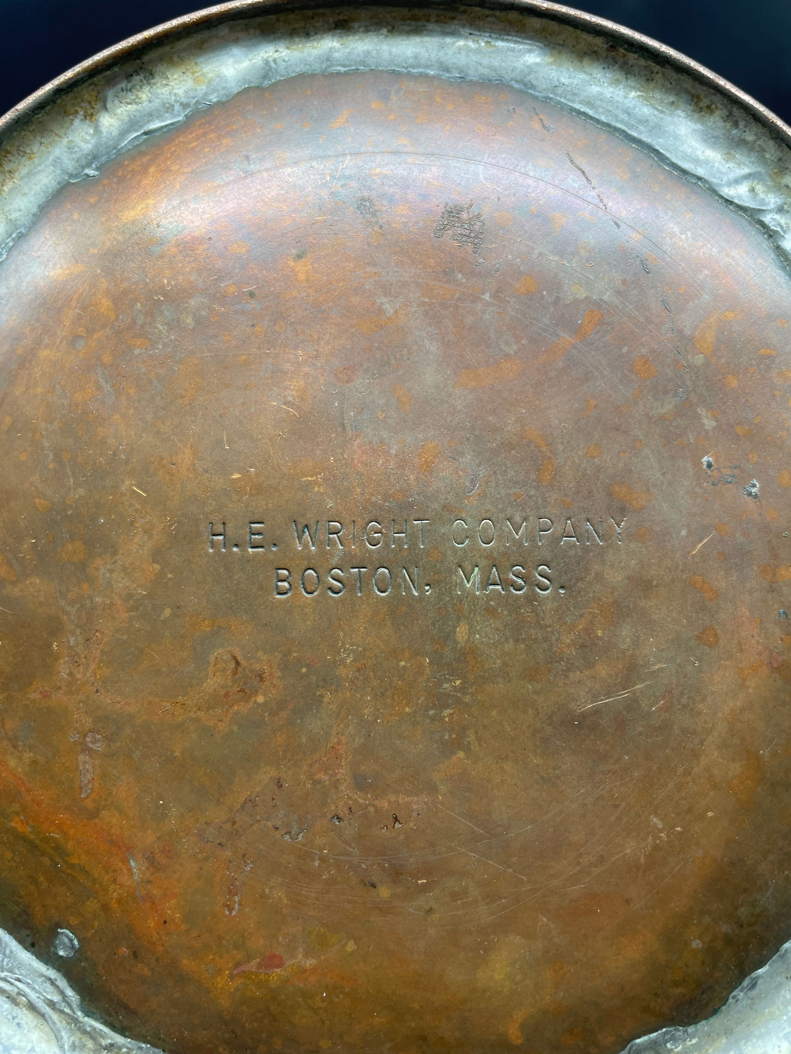 COPPER Milk Can Cream H. E. Wright Boston Mass - 7