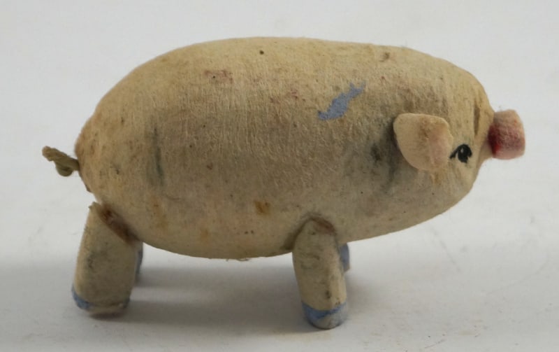 Antique Spun Cotton Pig Occupied Japan Putz - 4