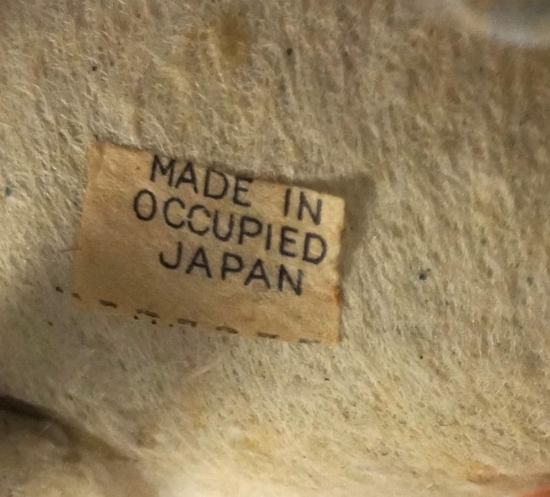 Antique Spun Cotton Pig Occupied Japan Putz - 7