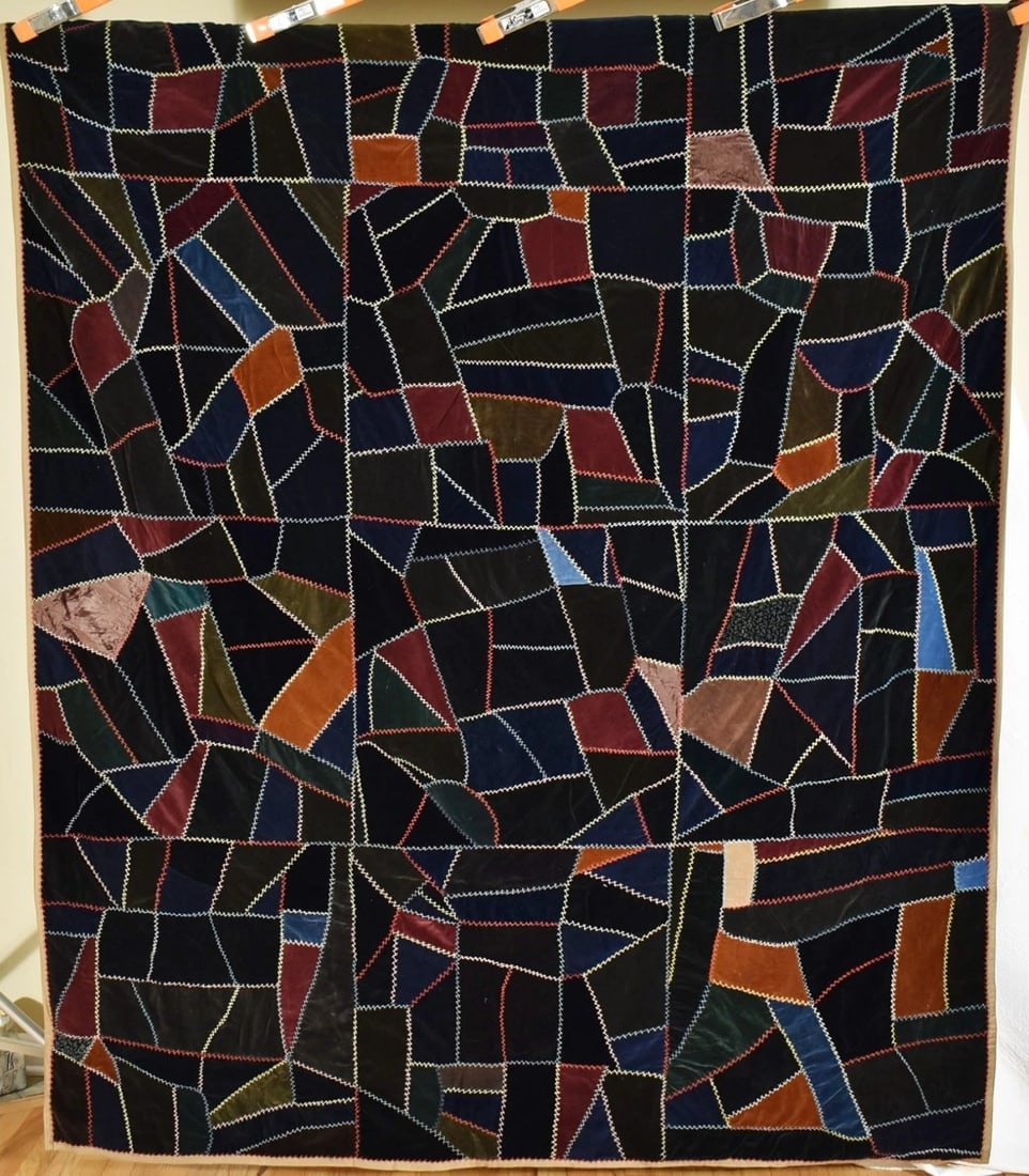 1910's Velvet Crazy Quilt (1 of 9)