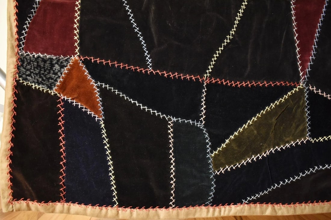 1910's Velvet Crazy Quilt - 5