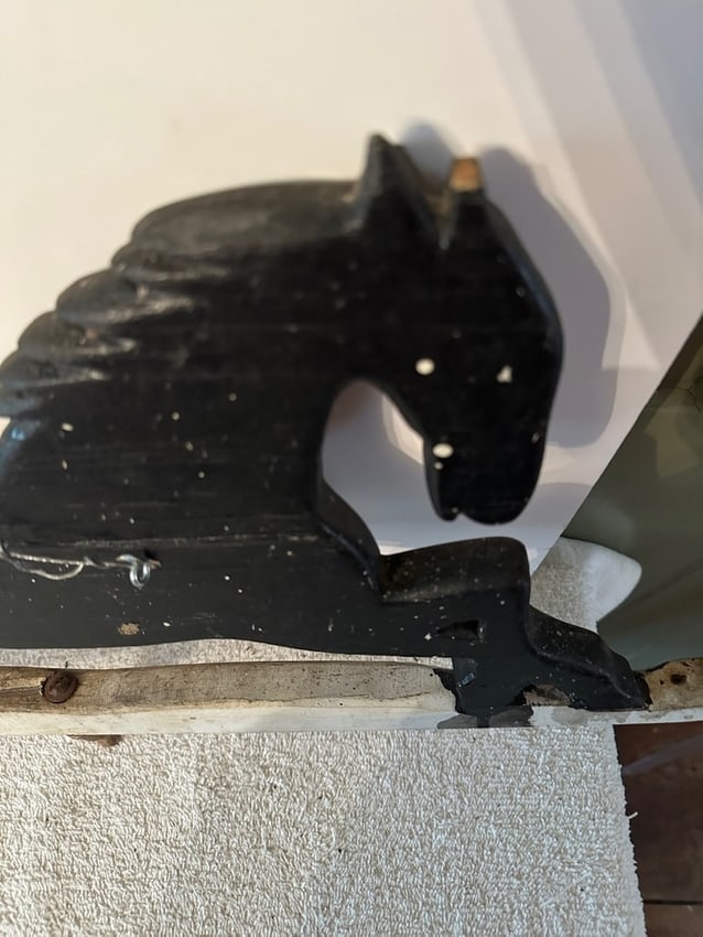 . Wooden Running Horse Weathervane Fragment - 2