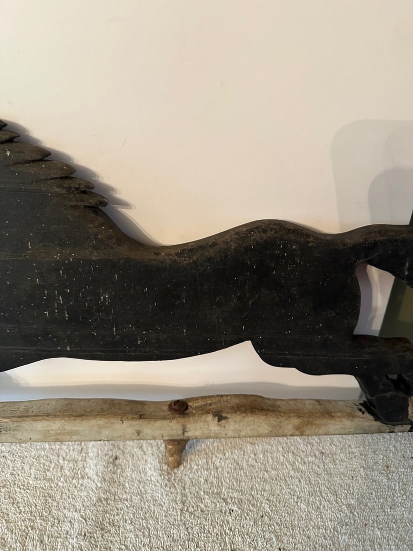 . Wooden Running Horse Weathervane Fragment - 4