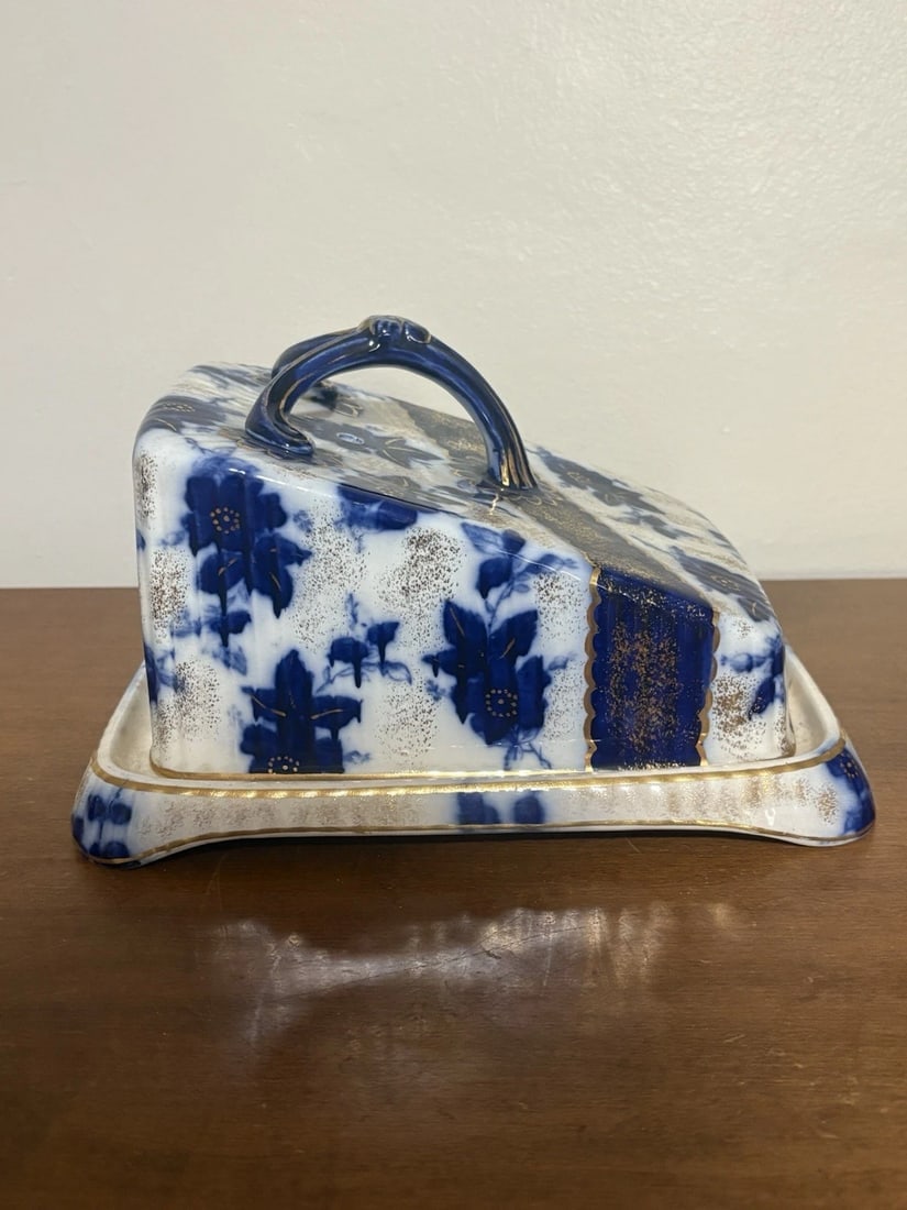 Flow Blue Covered Cheese Dish - 2