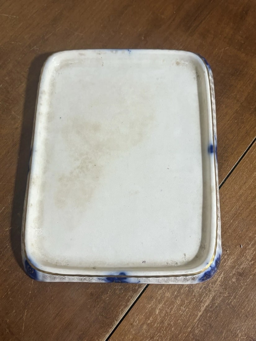 Flow Blue Covered Cheese Dish - 3