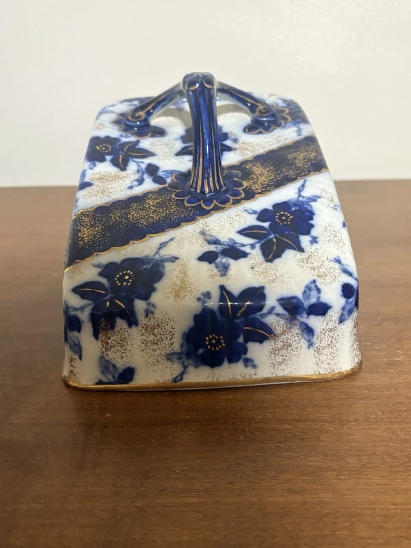 Flow Blue Covered Cheese Dish - 7