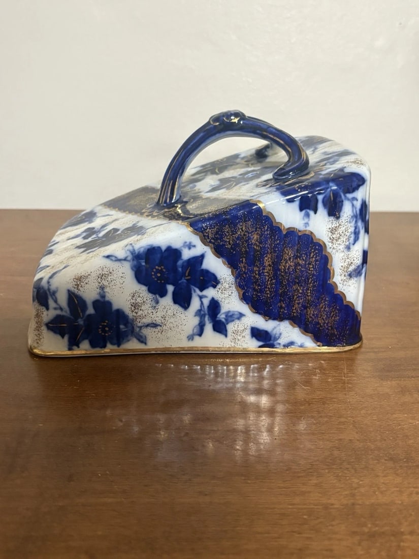 Flow Blue Covered Cheese Dish - 8