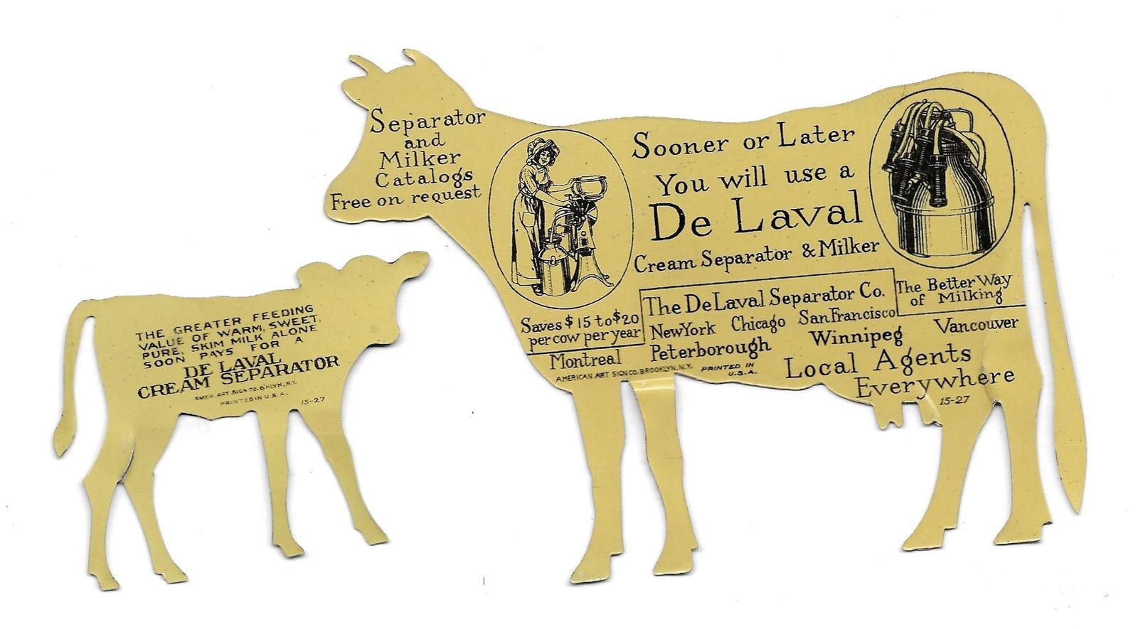 De Laval Advertising Jersey Cow cie cut - 3