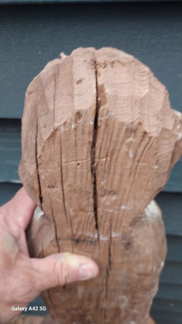 Antique Wood Carved Folk Art Knights Templar 18th 19th Century - 5