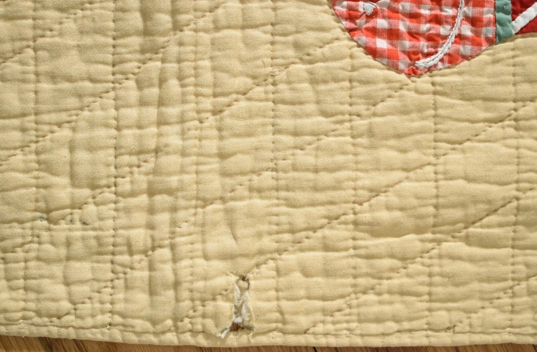 Folky Vintage Circus Crib Quilt, d. 1944 - 11