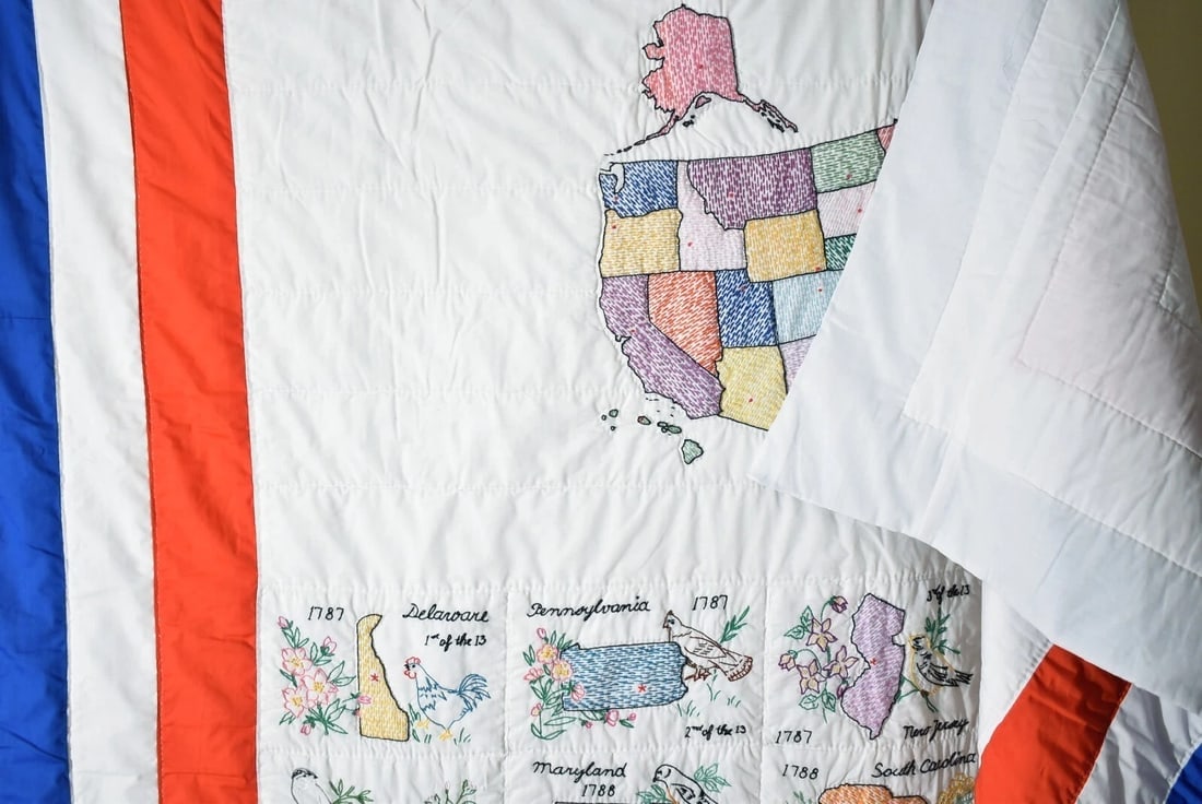 Patriotic USA State Map Quilt - 10