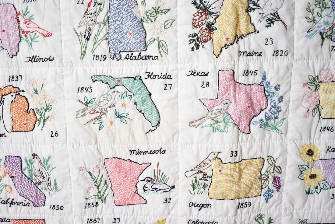 Patriotic USA State Map Quilt - 5