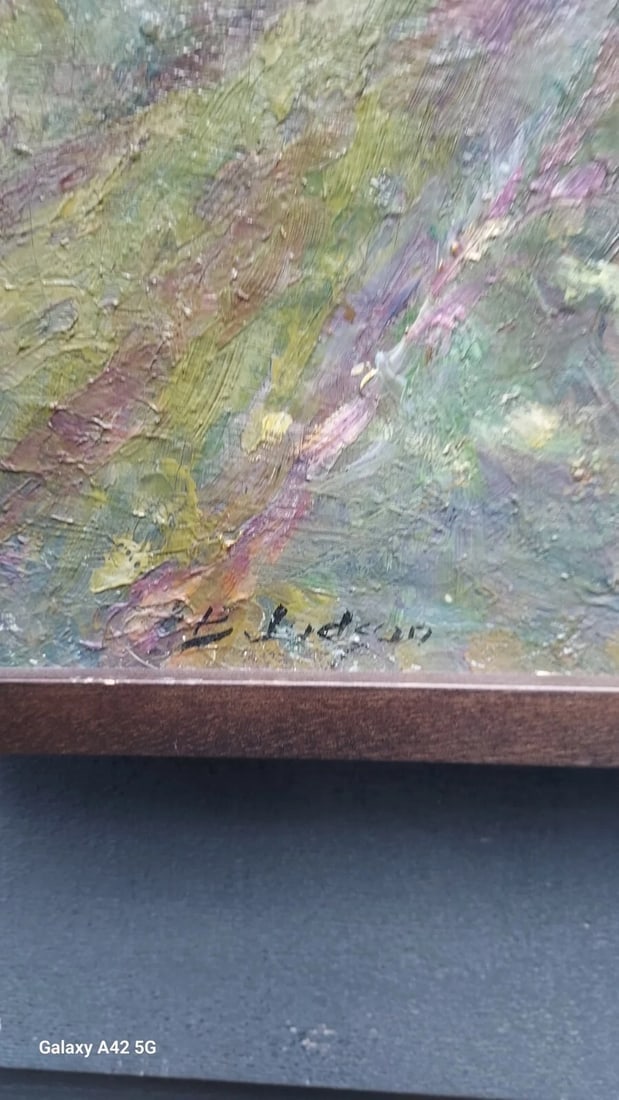 Woods Oil painting abstract signed Judson possibly William lees - 4