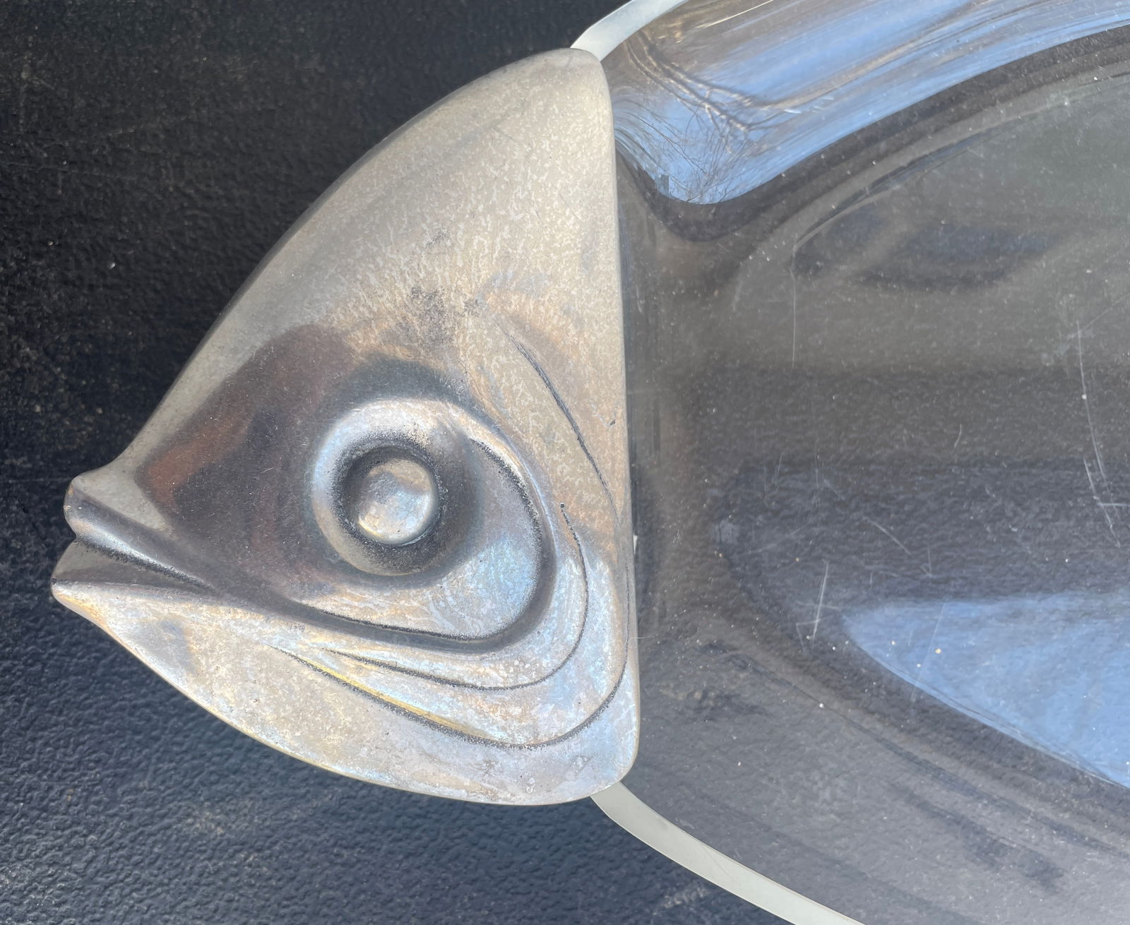 MCM Lucite & Metal Fish Platter - 2