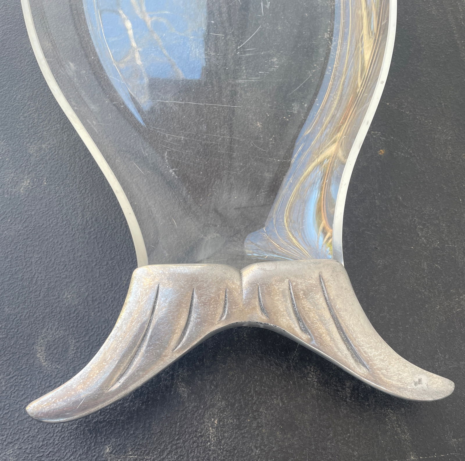 MCM Lucite & Metal Fish Platter - 3