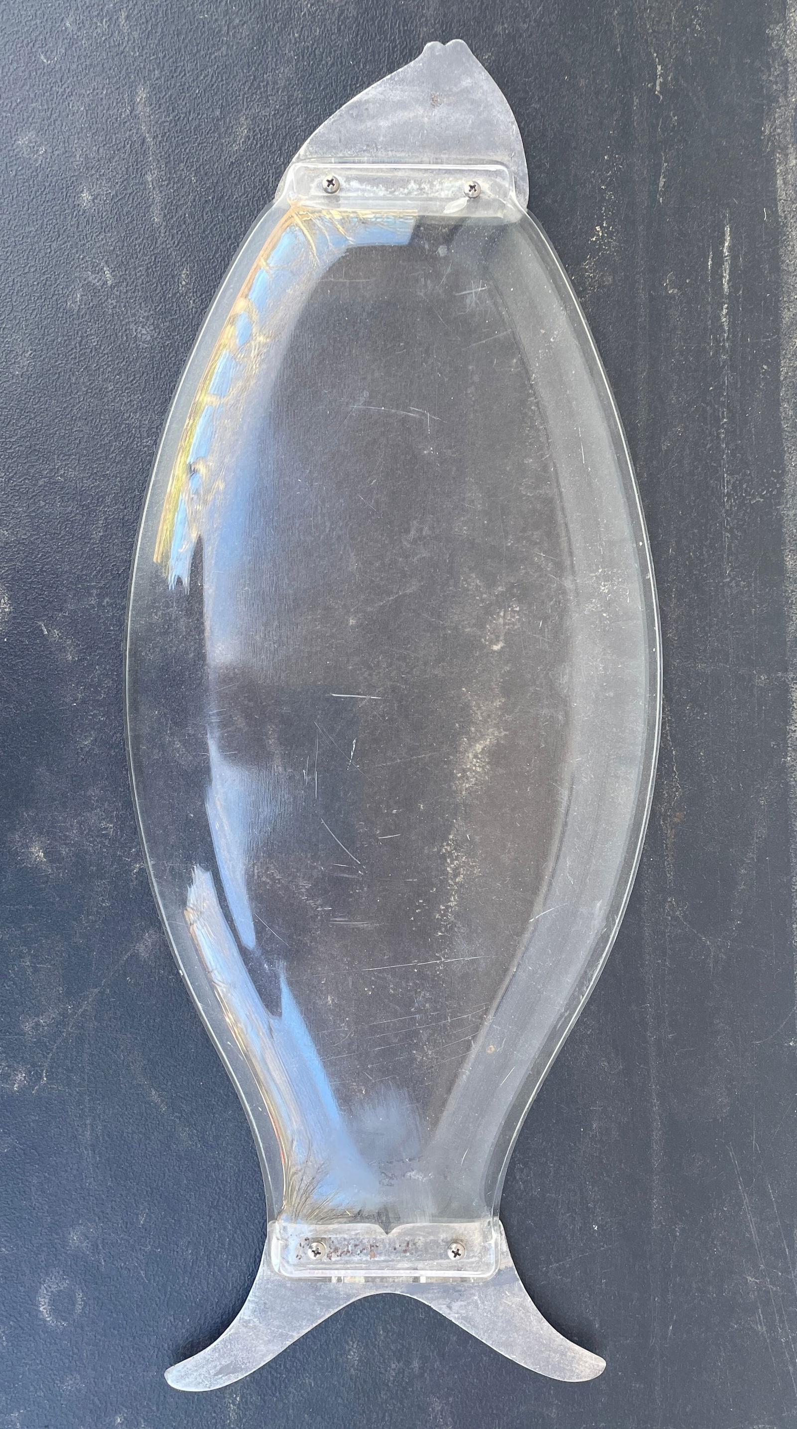 MCM Lucite & Metal Fish Platter - 6