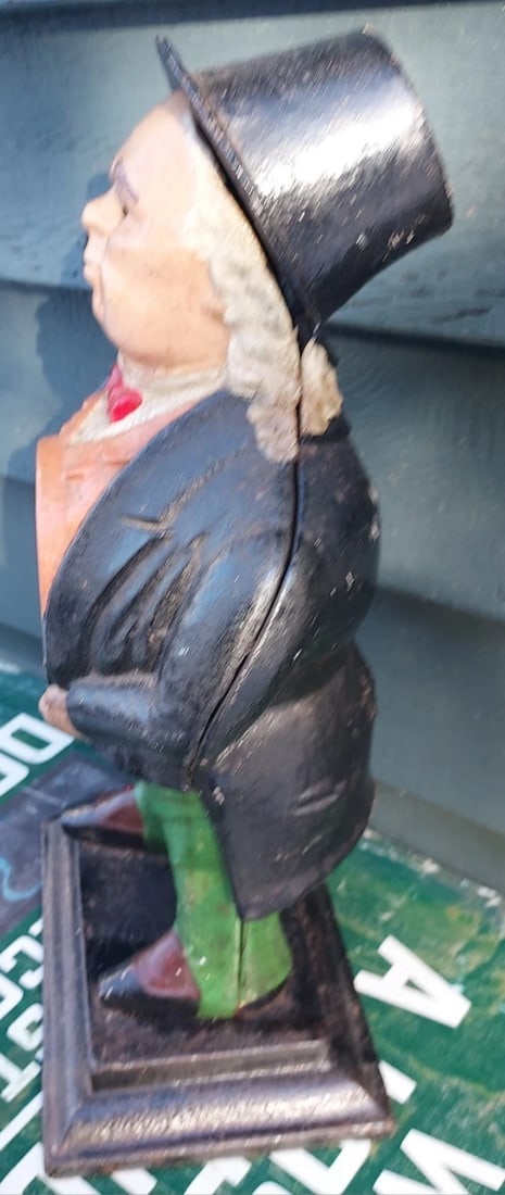 Antique Cast Iron Figural Clock Case John Bull blinking eye - 2