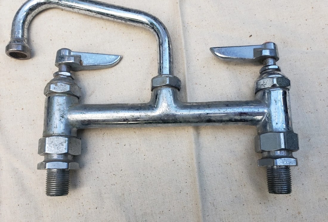 antique bathroom plumbing chrome plated brass victorian T & S - 2