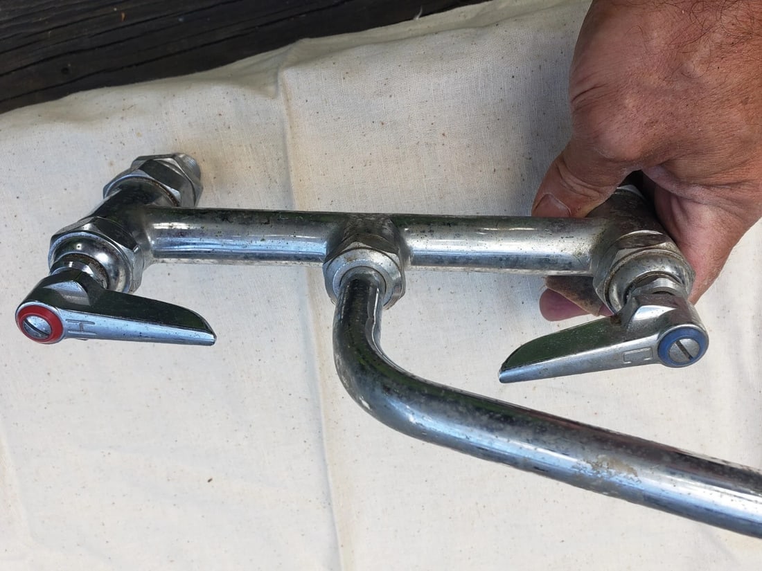 antique bathroom plumbing chrome plated brass victorian T & S - 3