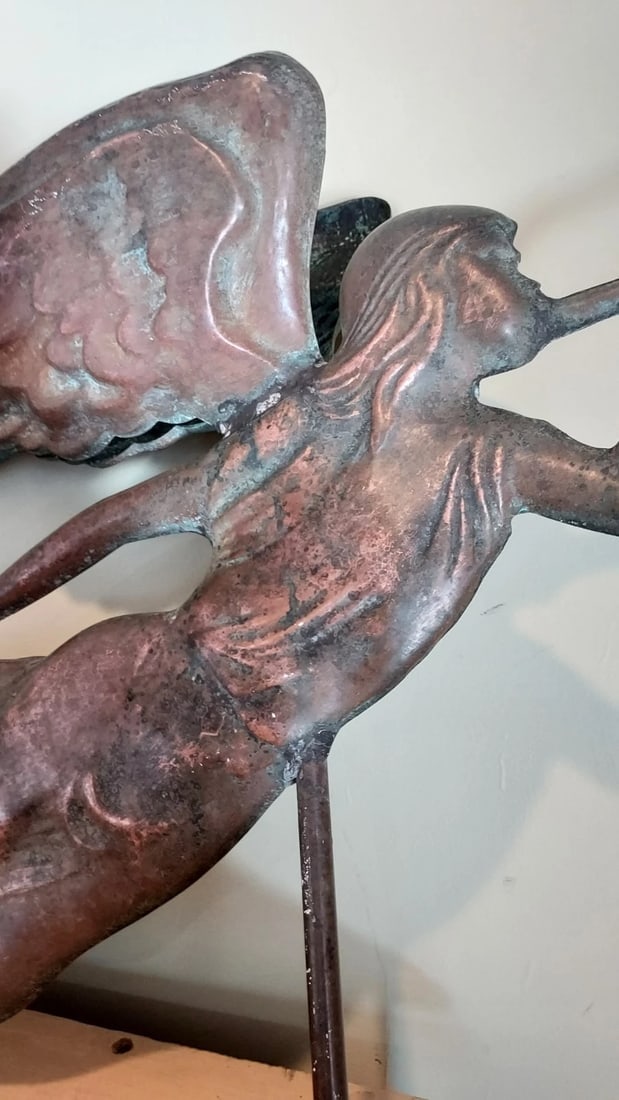 1950 Angel Weathervane Copper 27" New England beautiful - 2