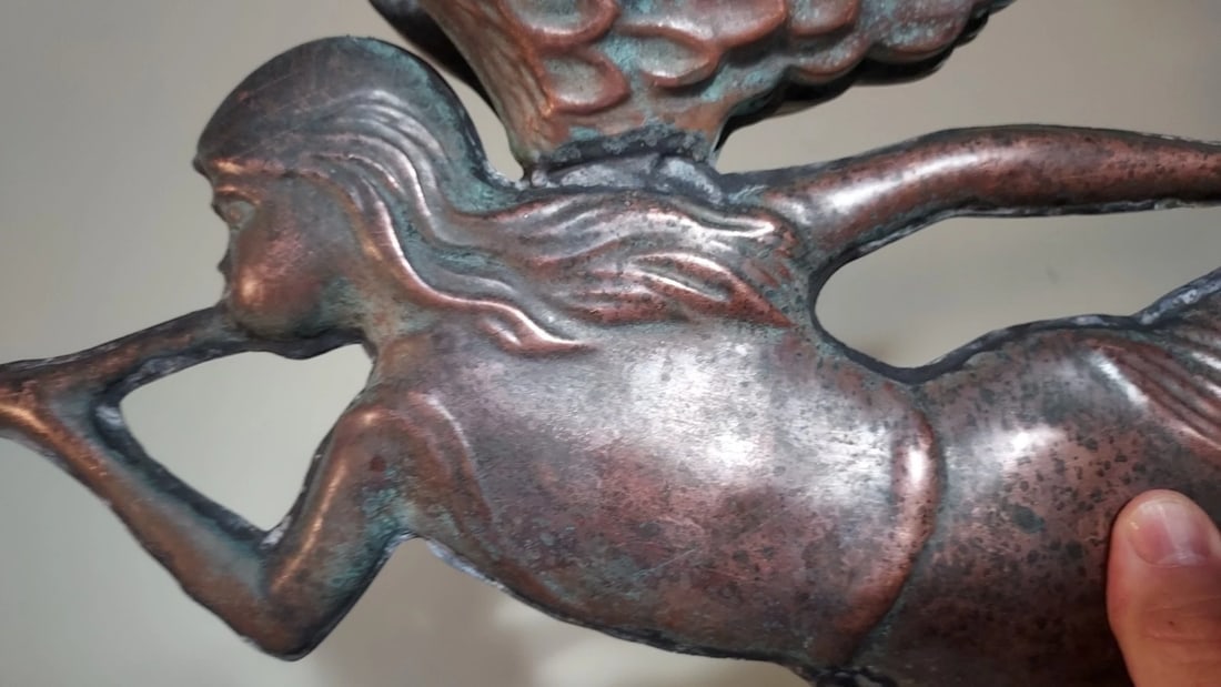 1950 Angel Weathervane Copper 27" New England beautiful - 3