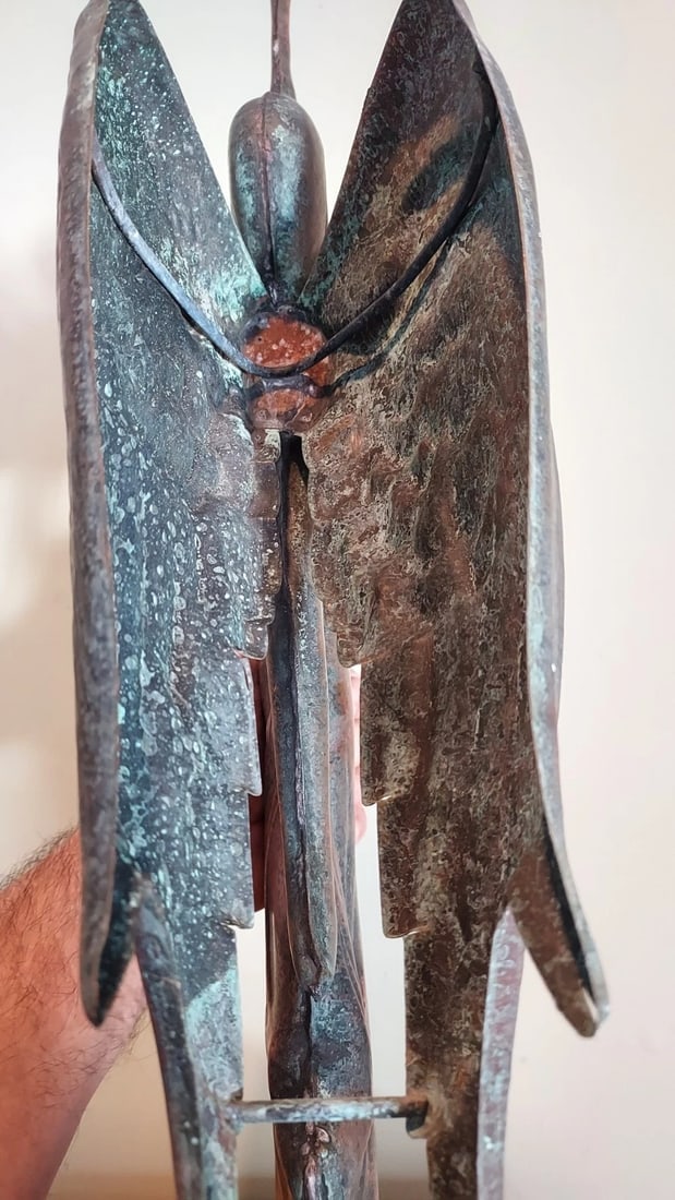 1950 Angel Weathervane Copper 27" New England beautiful - 4