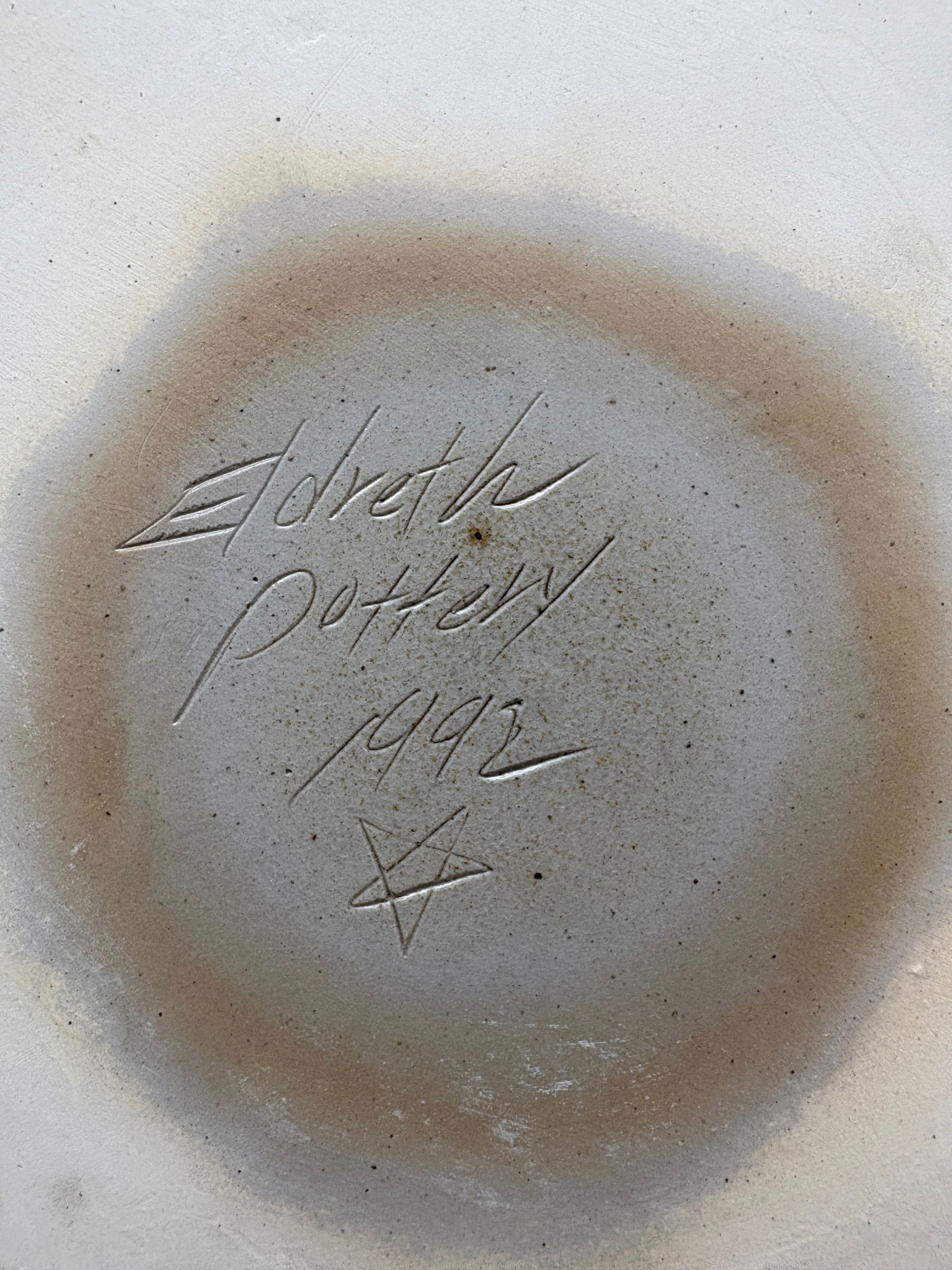 1992 Eldreth Stoneware Pottery Christmas Pie Plate - 4