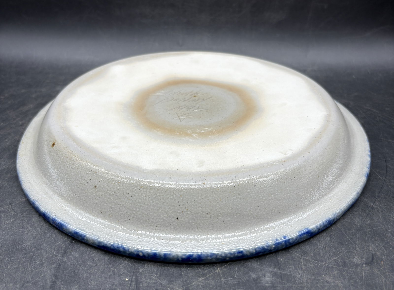 1992 Eldreth Stoneware Pottery Christmas Pie Plate - 7