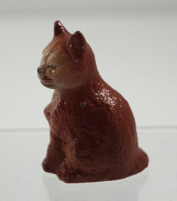 Antique Sitting Kitten Cat Cast Iron Paperweight #1 - 2