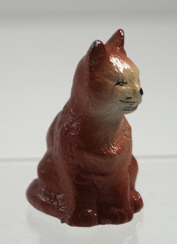Antique Sitting Kitten Cat Cast Iron Paperweight #1 - 4