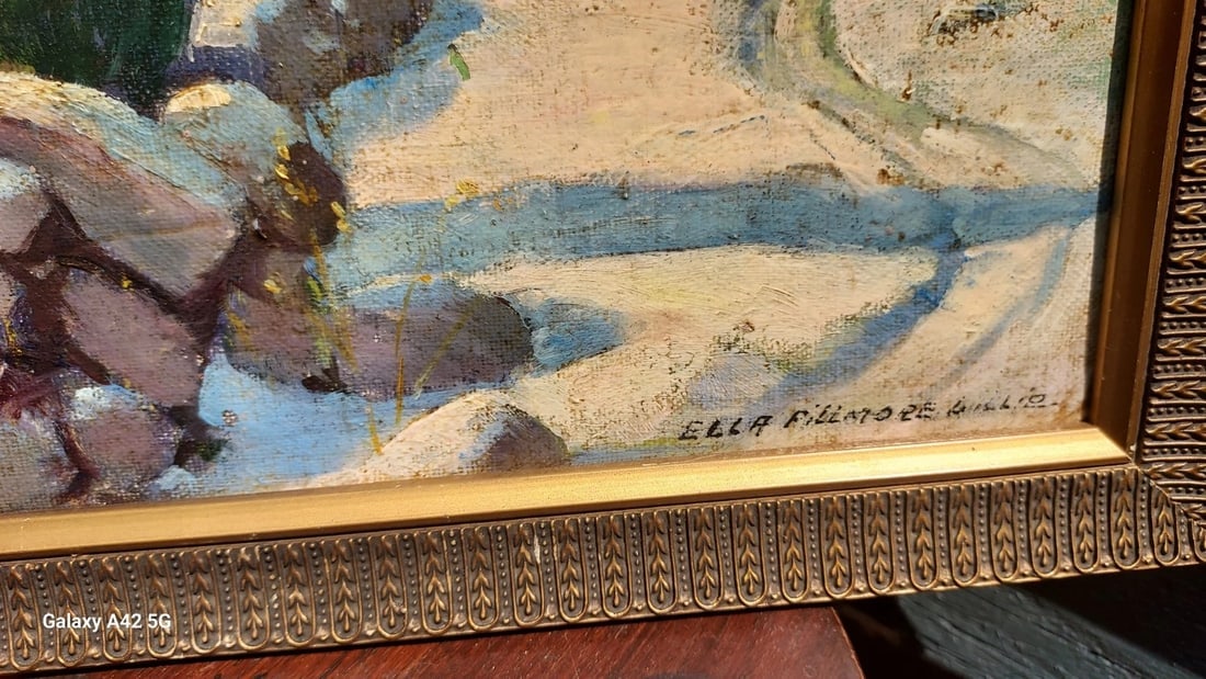 oil painting Winter Hedge Scene Ella Fillmore Lillie (1884-1972) Vermont land - 2